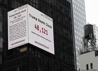 راه اندازی ساعت مرگ ترامپ در میدان تایمز نیویورک